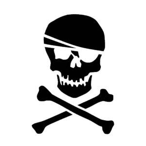 Generic Pirate Skull & Crossbones Reusable Large Stencil 13x19 Inches Mylar, for Party Decorations and Themed Crafts, White