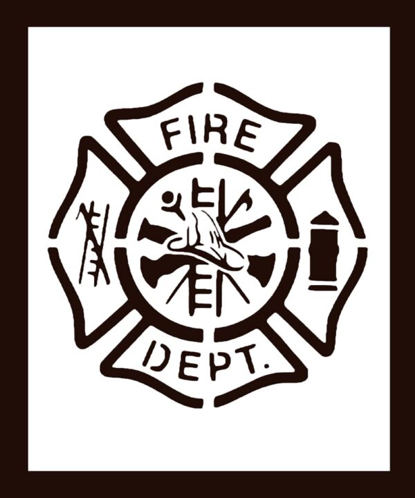 Fire Department Firefighter Stencil, Reusable Plastic – Perfect for DIY Crafts, Signage, and Themed Projects