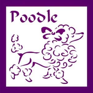 Poodle Dog Sign Stencil, Reusable Plastic, , Ideal for Home Decor and Craft Projects