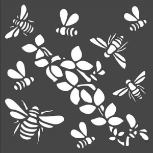 Stencil Flowers Bees, Plastic Reusable