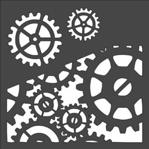 Stencil Clock Gears, Plastic Reusable