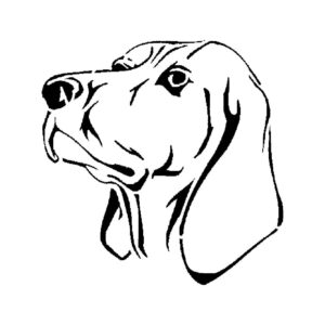 Generic Coonhound Dog Stencil, Reusable Plastic Template, 5.5x5.5 Inch, Durable for Pet-Themed Crafts and Home Decor, White