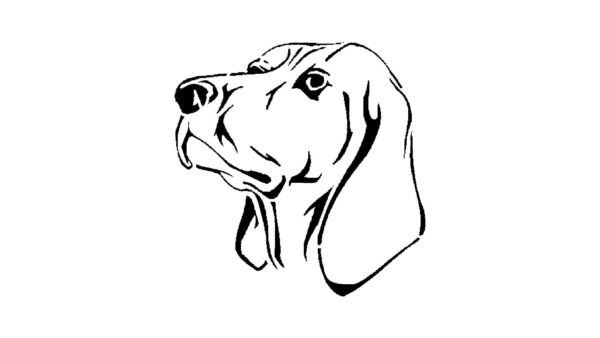 Generic Coonhound Dog Stencil, Reusable Plastic Template, 5.5x5.5 Inch, Durable for Pet-Themed Crafts and Home Decor, White