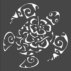 Stencil Turtle with Patterns, Plastic Reusable