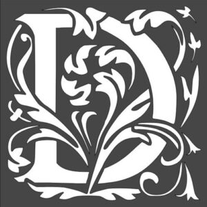 Stencil Large Letter D with Patterns, Plastic Reusable