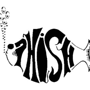 Generic Phish Band Logo Stencil, Reusable Template, 5x6 Inch, Music Fan Art and Craft Tool, White