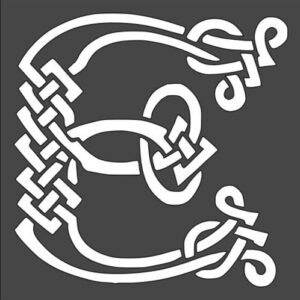 Stencil Celtic Initial E Design, Plastic Reusable