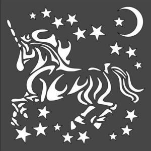 Stencil Unicorn Stars Moon, Plastic Reusable