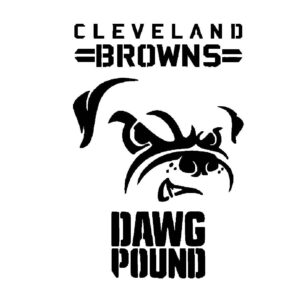 Generic Clvnd Brown Dog Dawg Pound Stencil, Reusable, Durable Mylar, 11x8.5 Inches, for Sports-Themed Crafts and Fan Gear, White