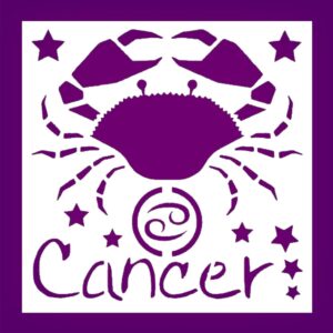 Zodiac Cancer Sign Stencil – Plastic Reusable Template for DIY Painting, Crafts, Wood Burning & Scrapbooking
