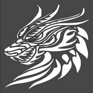 Stencil Ancient Dragon, Plastic Reusable