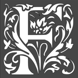 Stencil Letter Initial F Design, Plastic Reusable