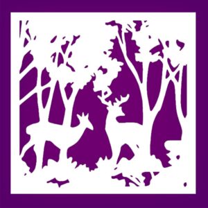 Deer in The Forest Stencil, Reusable Plastic, , Perfect for Painting Projects