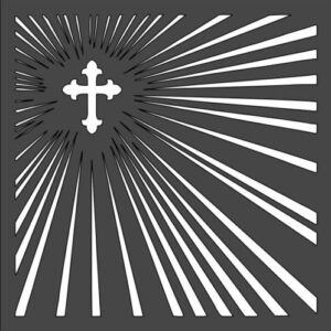 Stencil Shining Cross, Plastic Reusable