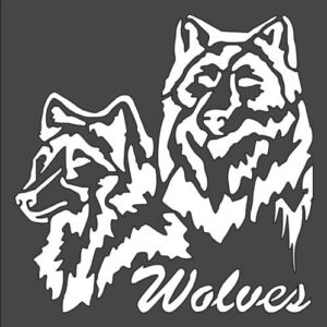 Stencil Wolf Design, Plastic Reusable