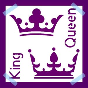 Reusable Mylar Plastic Stencil for Painting, Two Crowns Design, , DIY Craft & Airbrush Template