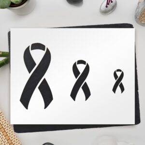 Awareness Ribbon Stencil Template Reusable (3 Sizes, ) – Mylar Stencil for Painting on Walls, Wood, DIY Arts and Crafts Projects
