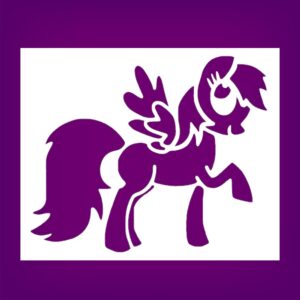 Anime Pony Stencil – Reusable Plastic Template for Painting, DIY Crafts, Scrapbooking & Drawing