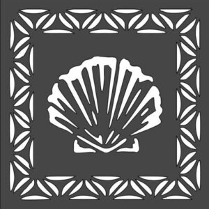 Stencil sea Shell Pattern, Plastic Reusable