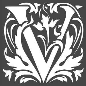 Stencil Letter Initial V, Plastic Reusable