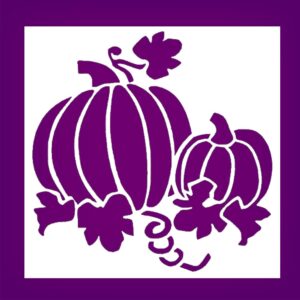 Two Pumpkins Stencil for Painting - Reusable Plastic Stencil, , for Fall and Halloween Crafts