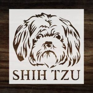 Shih Tzu Dog Stencil – Reusable Pet Portrait Template for DIY Dog Signs, Wall Art, Home Decor & Crafts for Dog Lovers