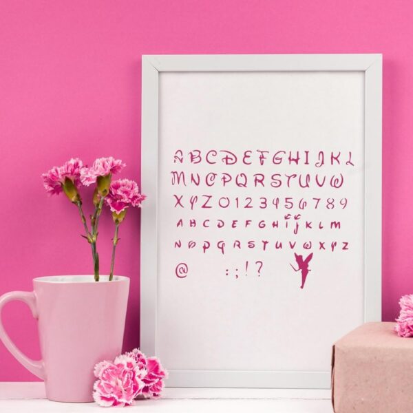 Cartoon Alphabet Font Stencil – Reusable Uppercase and Lowercase Lettering Template with Fairy Design for Painting, Journaling, Scrapbooking, and DIY Crafts - Image 5