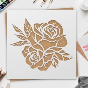 Rose Stencil | DIY Stencils for Artistic Projects | Floral Design | Flower Stencil