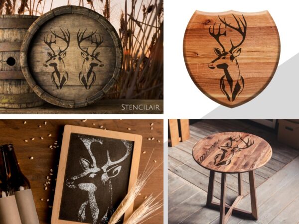 Deer Head Stencil – Reusable Antler Silhouette Template for Painting on Wood, Canvas, Walls, and Rustic DIY Craft Projects - Image 2
