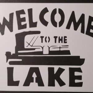 Reusable Welcome to The Lake Boat Stencil - Custom Lakeside Design for Cozy Crafts