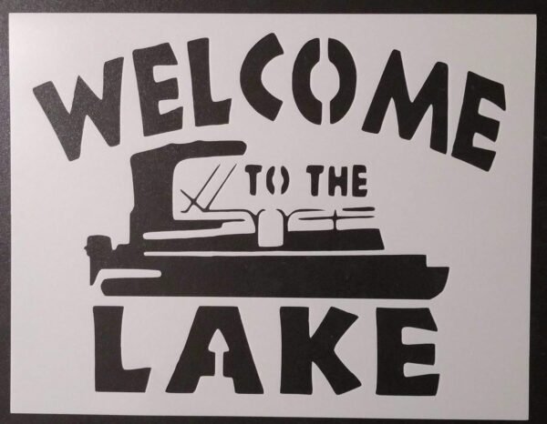 Reusable Welcome to The Lake Boat Stencil - Custom Lakeside Design for Cozy Crafts