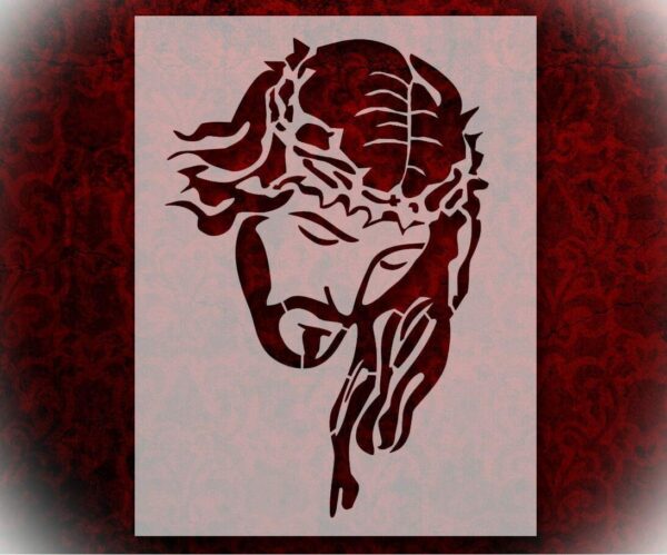 Stencil Jesus Christ Crown Thorns 8.5" x 11" Reusable Sturdy Flexible Clear Plastic Stencils Arts and Crafts Material Scrapbooking for Airbrush Painting Drawing L
