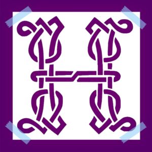 Celtic Initial H Stencil for Painting, Reusable Plastic, , Perfect for Crafts and Home Decor