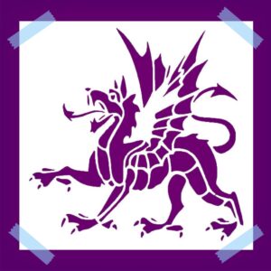 Fantastic Dragon Stencil for Painting – , Reusable Mylar Plastic, Ideal for Wood, Walls, Fabric & DIY Crafts