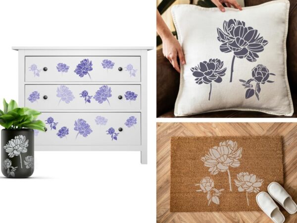 LIONX Large Peony Flower Stencil - for Wall Art, Painting & Fabric Art, Extra Large for Wall Decor, Paper Flower Crafts - Image 6