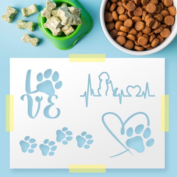 Pet Paw Print Stencil – Reusable Dog Lover Template for DIY Crafts, Painting on Wood, Fabric, Cards, Journals & Personalized Gifts - Image 7