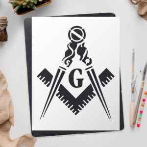Masonic Freemason Square Stencil Template - Reusable for Painting on Walls, Wood, Glass & Crafts