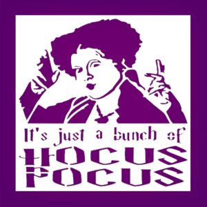 Hocus Pocus Halloween Stencil – Reusable Plastic Template for DIY Crafts, Painting, Witch-Themed Decor & Wall Art