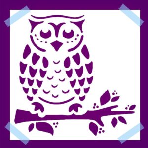 Owl on a Branch Stencil for Painting, Reusable Mylar Plastic, , DIY Craft & Airbrush Template