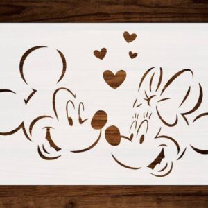 Two Mice Custom Cut Stencil - Ideal for Arts, Crafts, Scrapbooking, Painting, on Walls, Wood, Glass, and More Reusable Stencil STENCILAIR