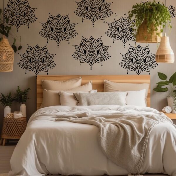 Reusable Sacred Lotus Flower Stencil – Mandala Lotus Design for Walls, Crafts, DIY Projects – Laser-Cut Mylar Template for Painting, Art, Home Decor, and More - Image 6