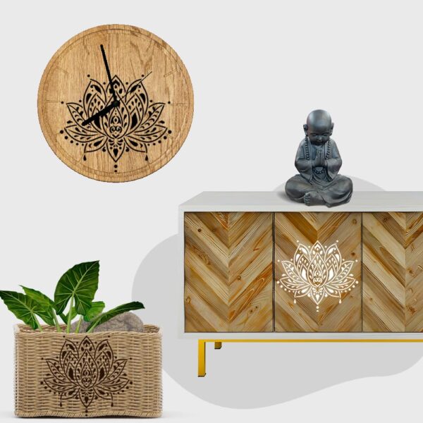 Reusable Sacred Lotus Flower Stencil – Mandala Lotus Design for Walls, Crafts, DIY Projects – Laser-Cut Mylar Template for Painting, Art, Home Decor, and More - Image 3