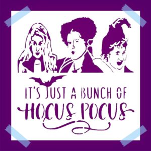 Hocus Pocus Bat Stencil for Painting, Reusable Plastic, , Halloween Crafting Tool