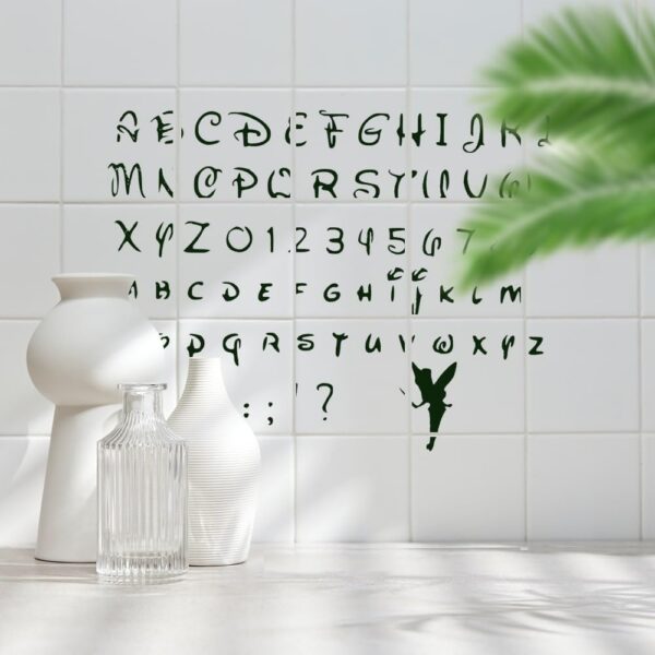 Cartoon Alphabet Font Stencil – Reusable Uppercase and Lowercase Lettering Template with Fairy Design for Painting, Journaling, Scrapbooking, and DIY Crafts - Image 7
