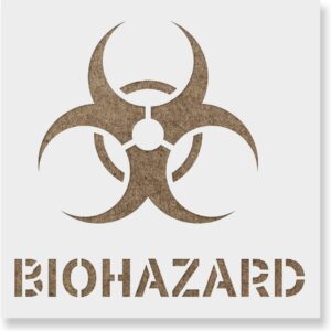 DIY Biohazard Symbol Home Decor Reusable Stencil Laser-Cut on 12 Mil Mylar Plastic for Wall Decorations, Furniture, Wood Signs, Clothing, and More