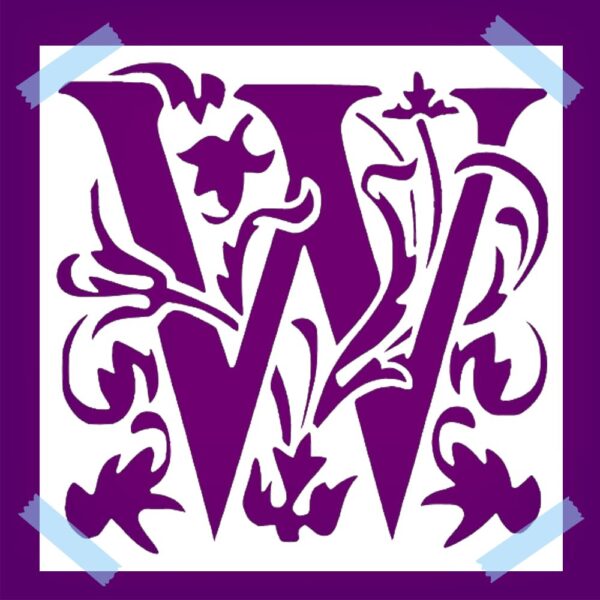 Large Letter W Stencil, Reusable Plastic, , Decorative Patterns for Painting and Crafting