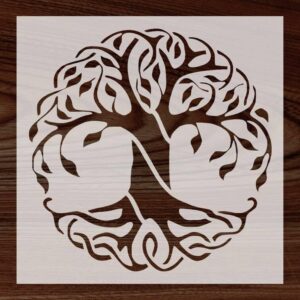Stencil Tree of Life Celtic Pattern Design, Plastic Reusable