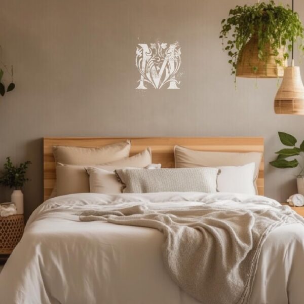 Floral Monogram “M” Stencil – Reusable Decorative Alphabet Template for Painting on Wood, Paper, Fabric, Walls, Signs & DIY Personalized Crafts - Image 6