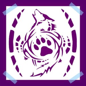 Wolf Paw Abstract Stencil for Painting – , Reusable Mylar Plastic, Ideal for Walls, Wood, Fabric & DIY Crafts