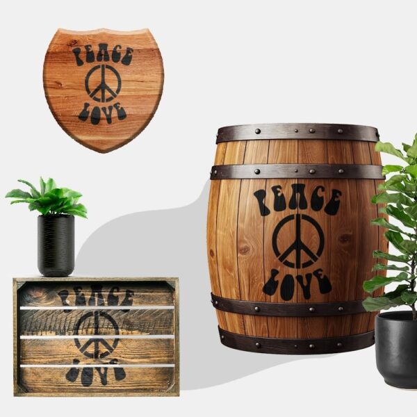 Peace Sign Stencil #1 – Reusable 10mil Thick Plastic Sheet () for DIY Crafts, Painting, Wall Art, and Drawing Projects - Image 2